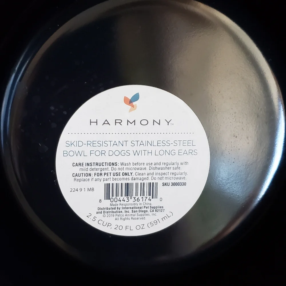 Harmony Skid-Resistant Stainless Steel Bowl For Dogs WITHOUT BOWL